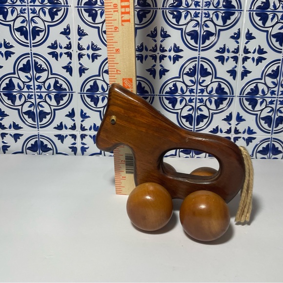 7'wooden horse Massager Toy oversized wheels Handle Yarn tail Ĥgʻgʻ - Picture 6 of 15